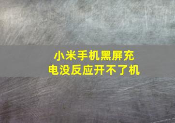 小米手机黑屏充电没反应开不了机