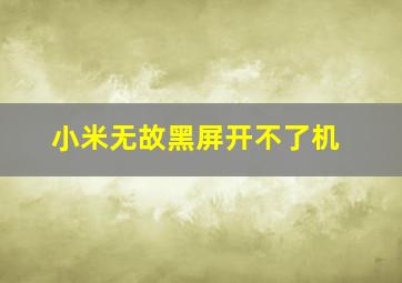 小米无故黑屏开不了机