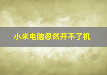 小米电脑忽然开不了机