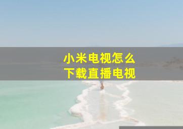 小米电视怎么下载直播电视