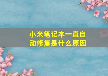 小米笔记本一直自动修复是什么原因