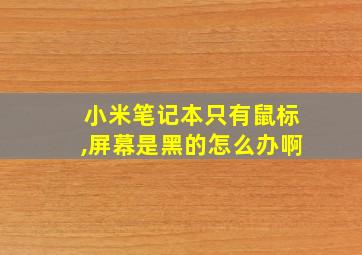 小米笔记本只有鼠标,屏幕是黑的怎么办啊