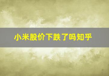 小米股价下跌了吗知乎