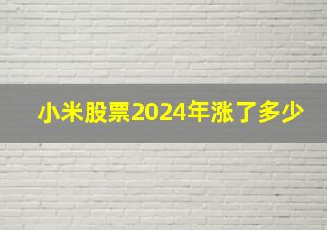 小米股票2024年涨了多少