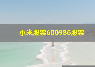 小米股票600986股票