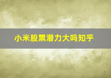 小米股票潜力大吗知乎