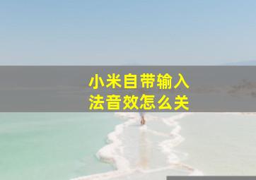 小米自带输入法音效怎么关