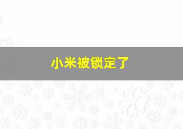 小米被锁定了