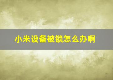 小米设备被锁怎么办啊