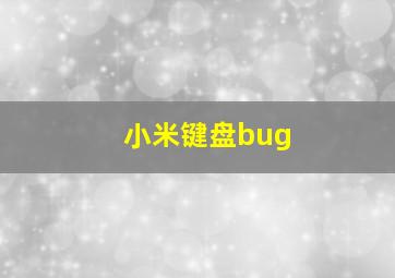 小米键盘bug