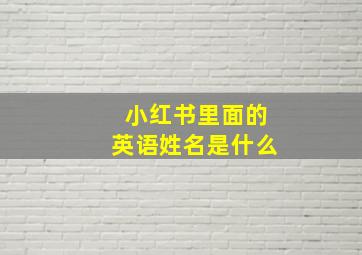 小红书里面的英语姓名是什么