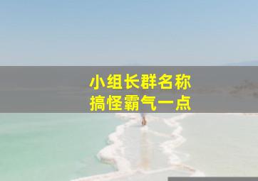 小组长群名称搞怪霸气一点