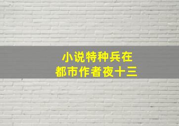 小说特种兵在都市作者夜十三