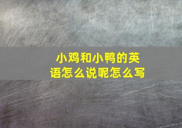 小鸡和小鸭的英语怎么说呢怎么写