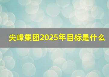 尖峰集团2025年目标是什么