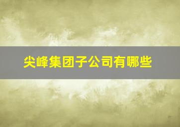 尖峰集团子公司有哪些