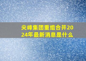 尖峰集团重组合并2024年最新消息是什么