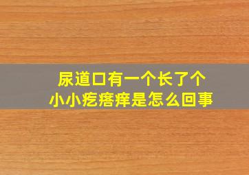 尿道口有一个长了个小小疙瘩痒是怎么回事