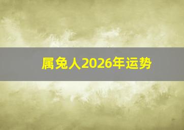 属兔人2026年运势