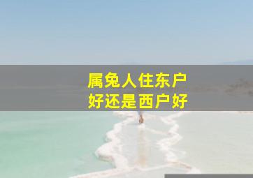 属兔人住东户好还是西户好