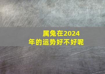 属兔在2024年的运势好不好呢