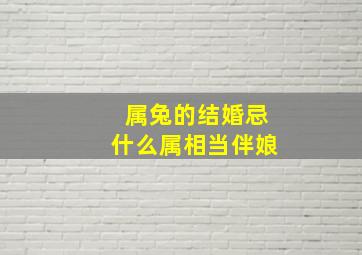 属兔的结婚忌什么属相当伴娘