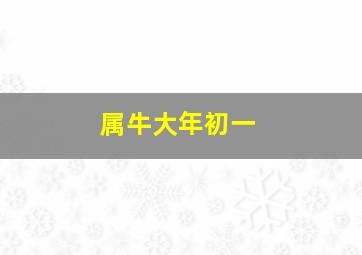 属牛大年初一