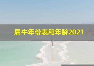 属牛年份表和年龄2021