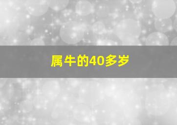 属牛的40多岁