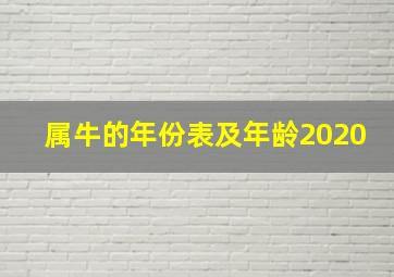 属牛的年份表及年龄2020