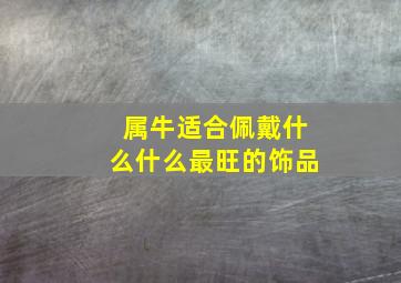 属牛适合佩戴什么什么最旺的饰品