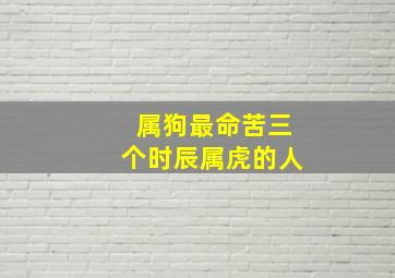 属狗最命苦三个时辰属虎的人