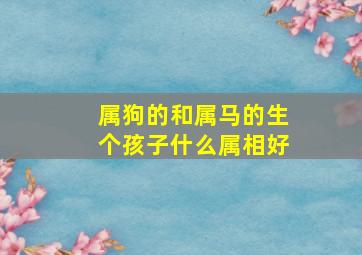 属狗的和属马的生个孩子什么属相好