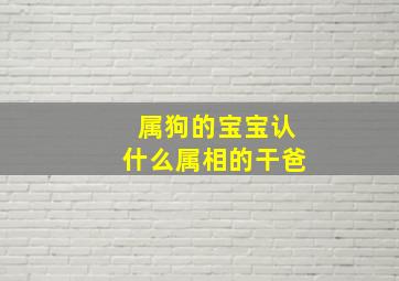 属狗的宝宝认什么属相的干爸