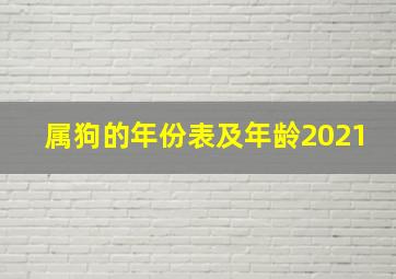 属狗的年份表及年龄2021