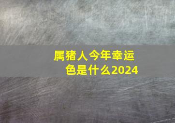 属猪人今年幸运色是什么2024