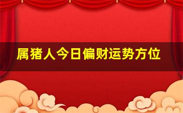 属猪人今日偏财运势方位