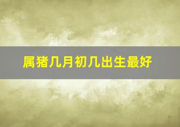 属猪几月初几出生最好