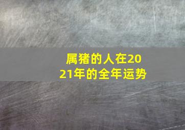 属猪的人在2021年的全年运势