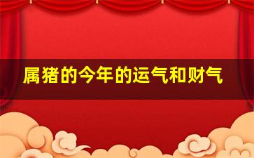 属猪的今年的运气和财气