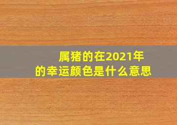 属猪的在2021年的幸运颜色是什么意思