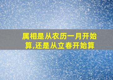 属相是从农历一月开始算,还是从立春开始算