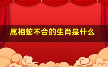 属相蛇不合的生肖是什么