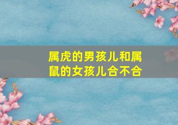 属虎的男孩儿和属鼠的女孩儿合不合