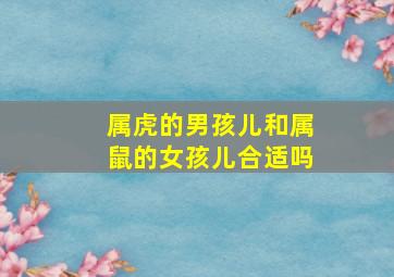 属虎的男孩儿和属鼠的女孩儿合适吗