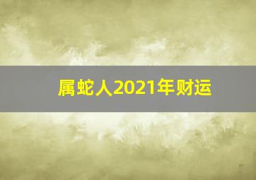 属蛇人2021年财运