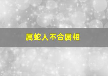 属蛇人不合属相