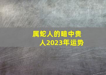 属蛇人的暗中贵人2023年运势