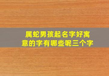 属蛇男孩起名字好寓意的字有哪些呢三个字