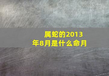 属蛇的2013年8月是什么命月